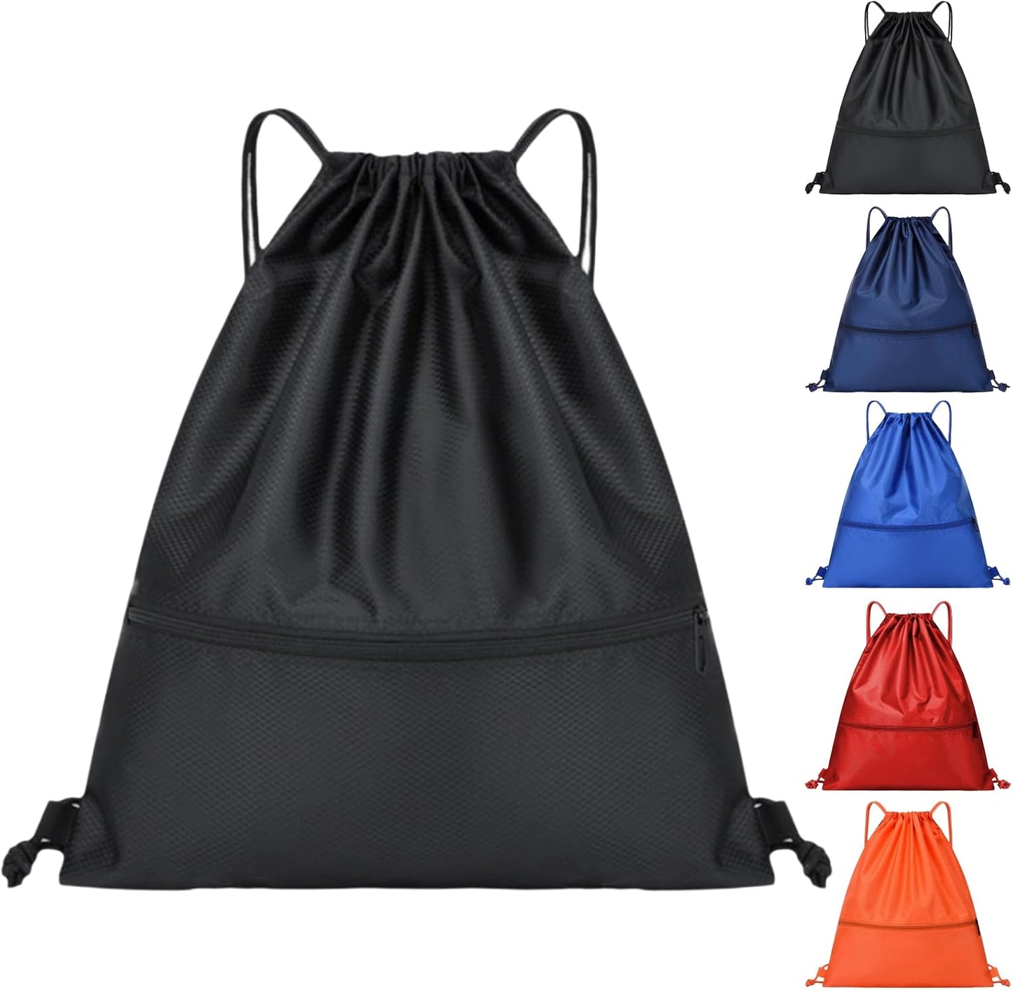 Sac de sport à cordon – en tissu Oxford, format léger, résistant à l'eau, noir