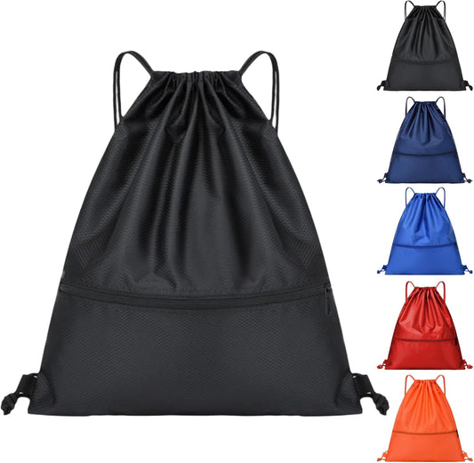 Sac de sport à cordon – en tissu Oxford, format léger, résistant à l'eau, noir