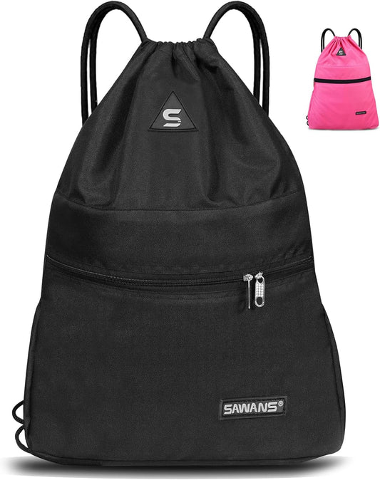 Sac de sport à cordon – unisexe, fermeture zippée, résistant à l'eau